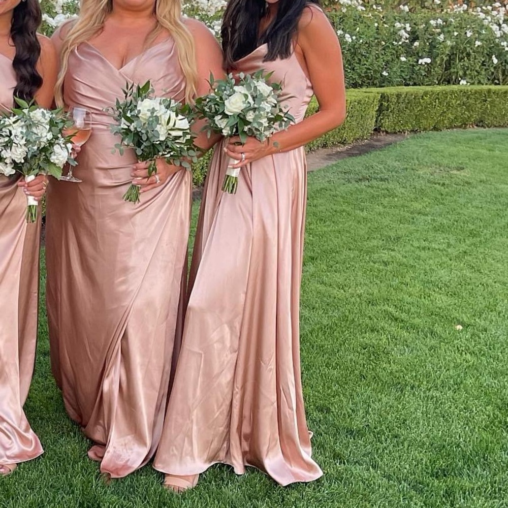 Galina Signature Champagne Rose Gown